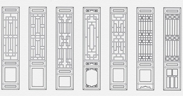 丰宁常用中式仿古花窗图案隔断设计图