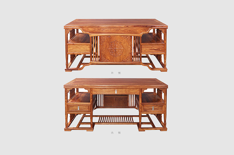 丰宁中式家居装饰书房桌椅组合家具效果图